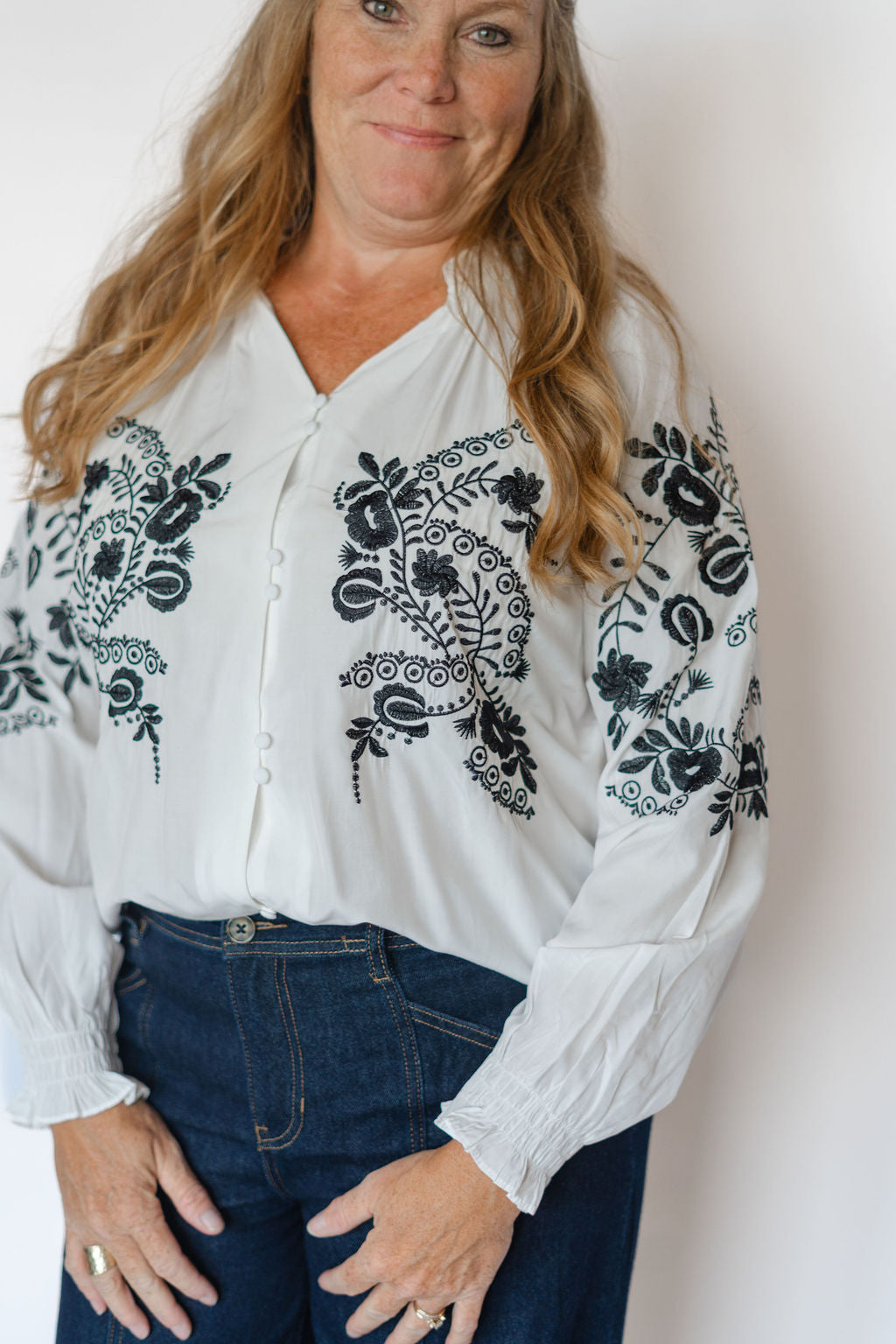 MERRIVALE BLOUSE-WHITE