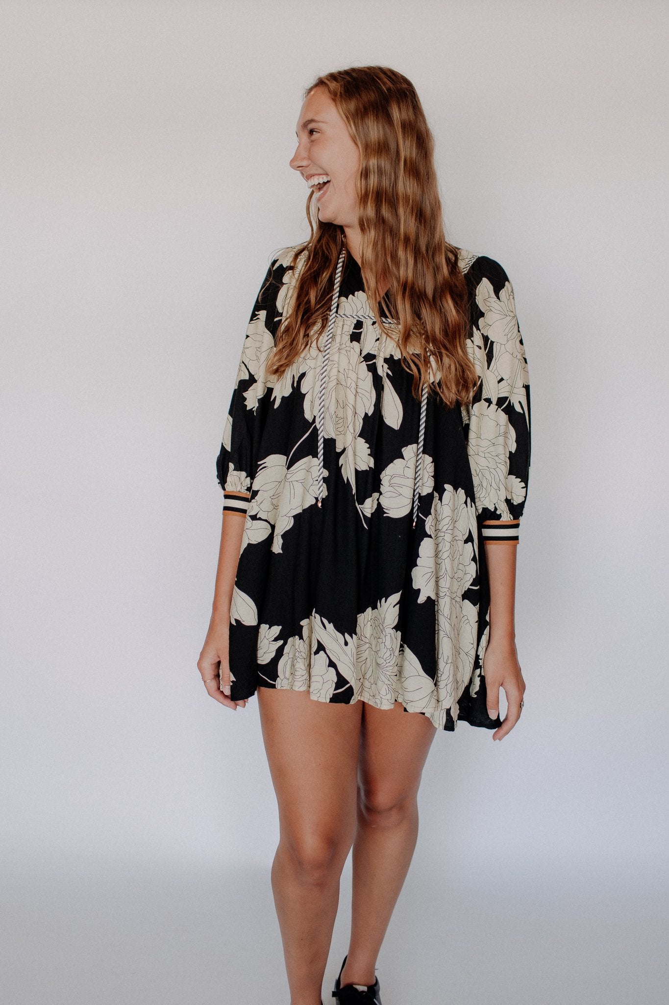 SARA MINI DRESS-BLACK MULTI
