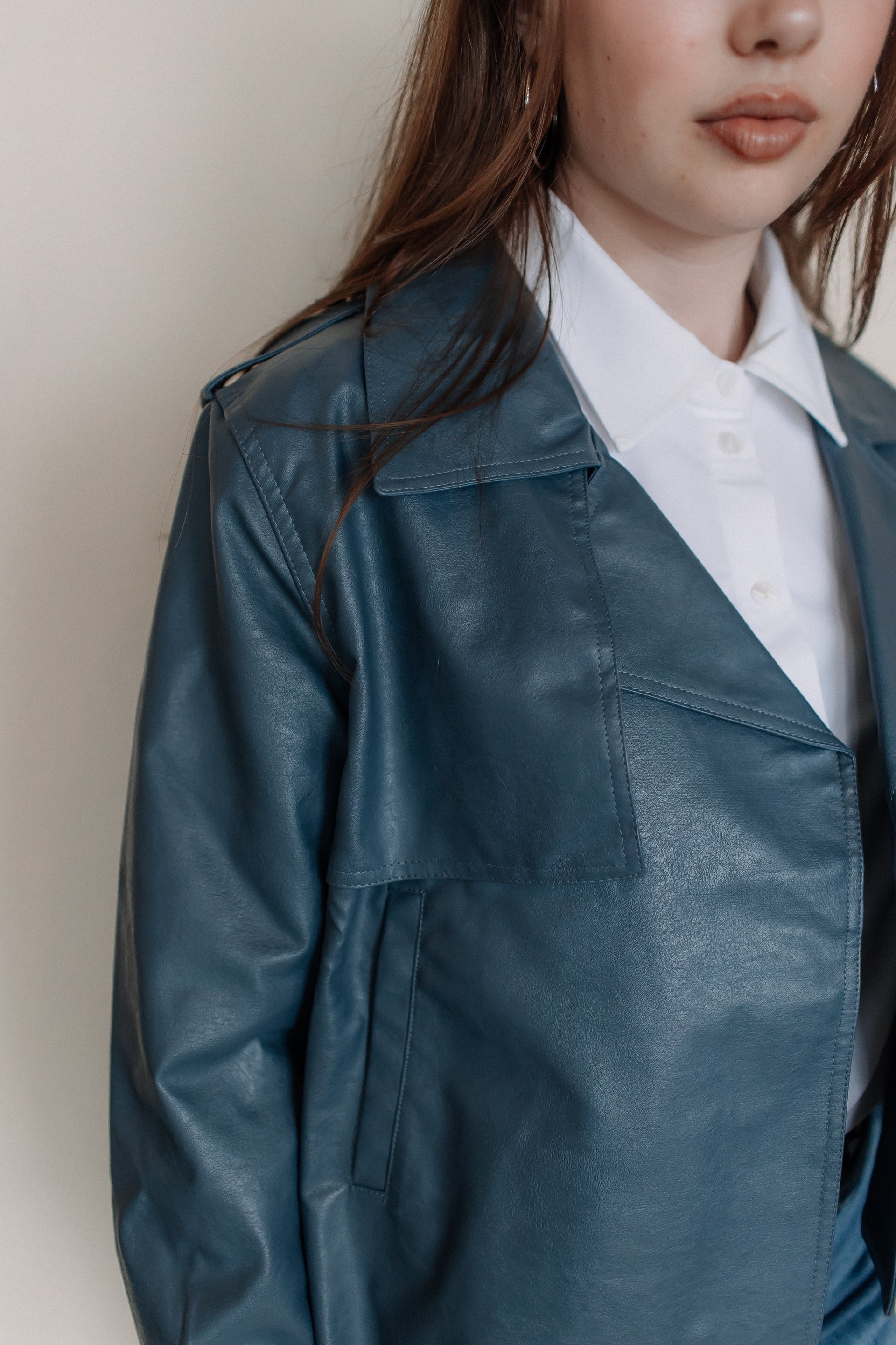 CLASSIC MOTO LEATHER JACKET-DARK BLUE