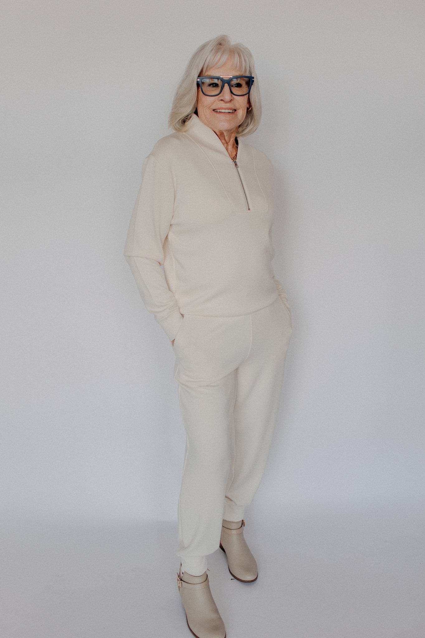 PHOEBE 1/4 ZIP JOGGER TOP