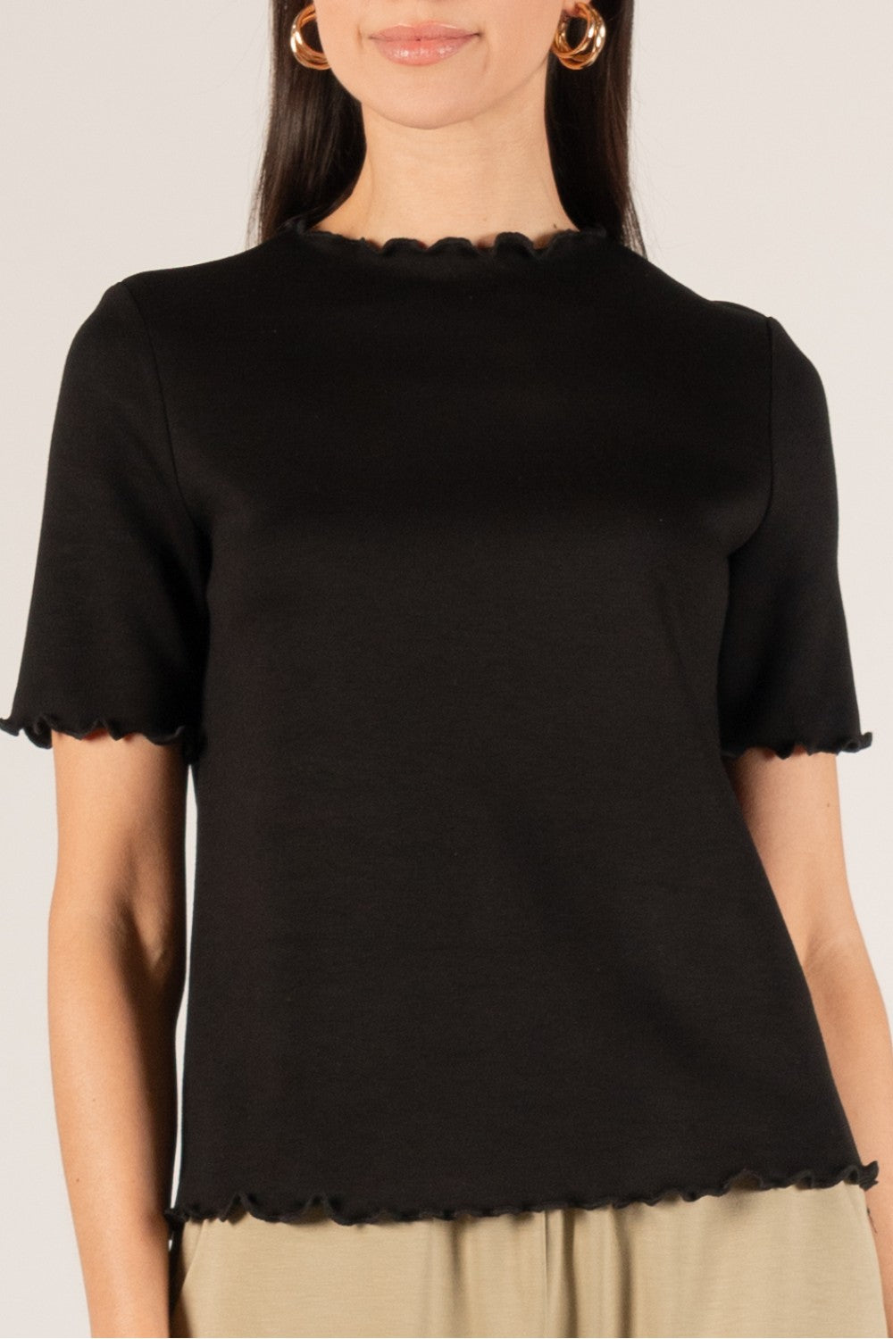 HAZEL MOCK NECK SHORT SLEEVE TOP