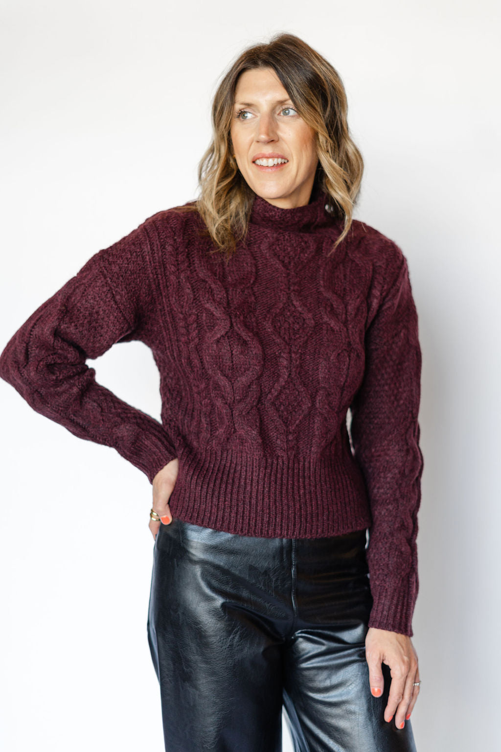 REBA PULLOVER SWEATER-OXBLOOD