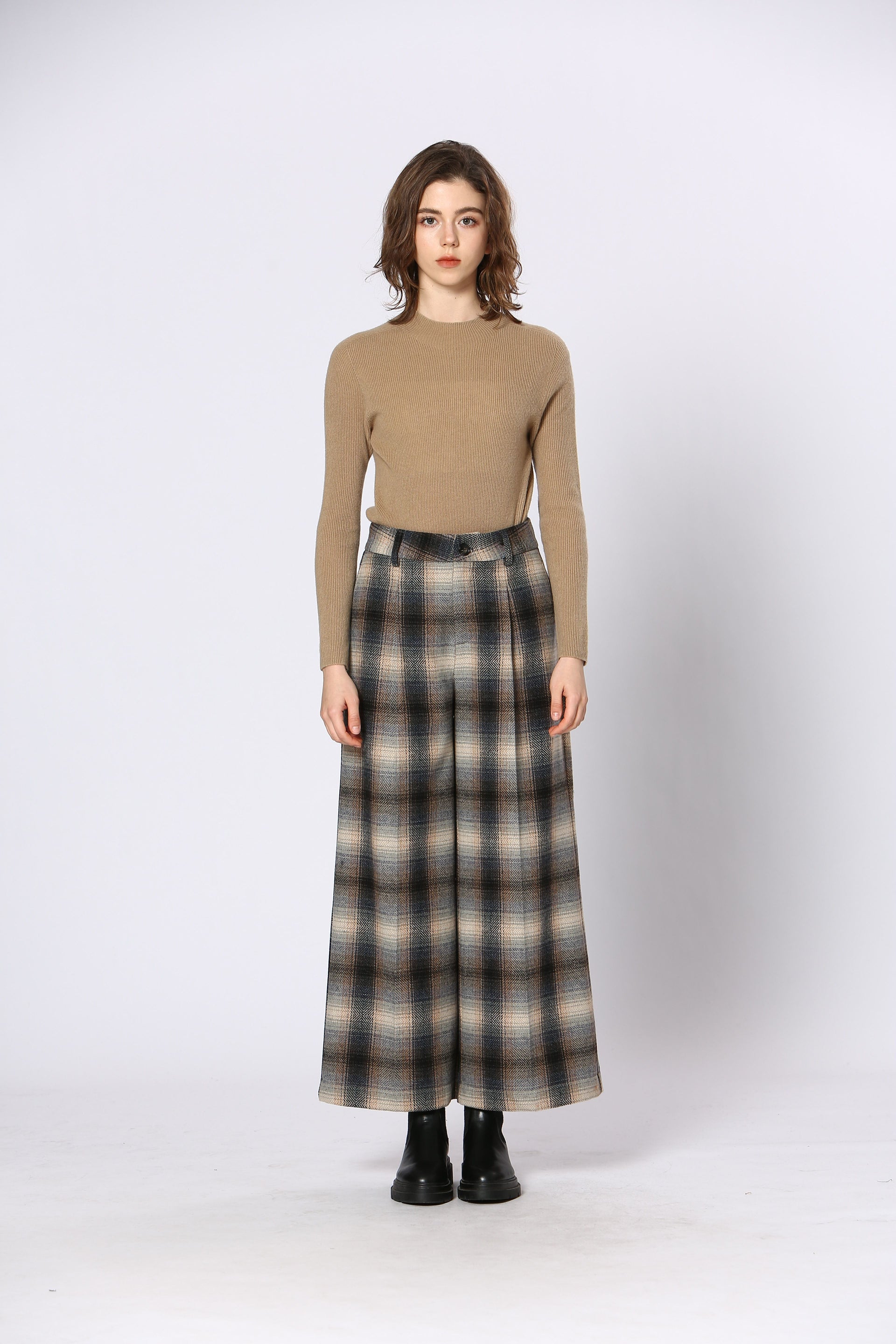 COLLINS PLAID PANT-BLUE