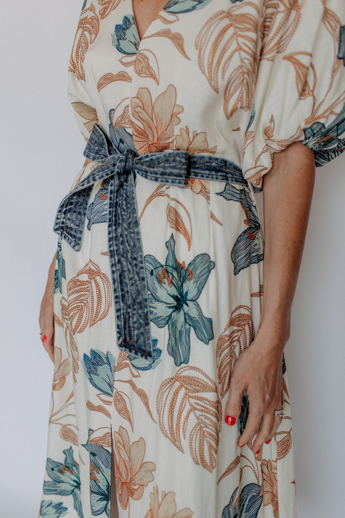 SORRENTO DRESS-HIBISCUS DENIM