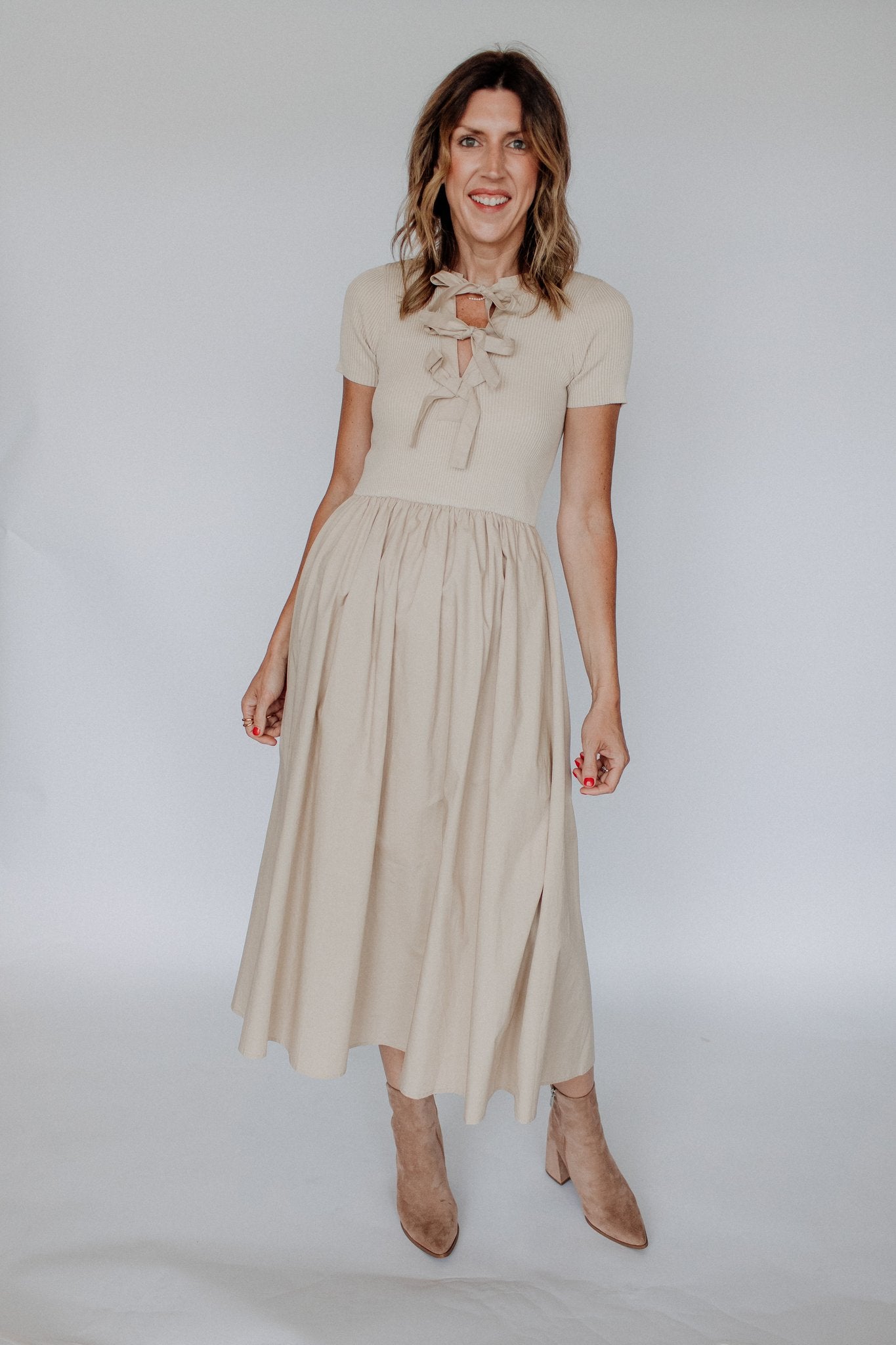 SUSIE MIDI DRESS-CREAM