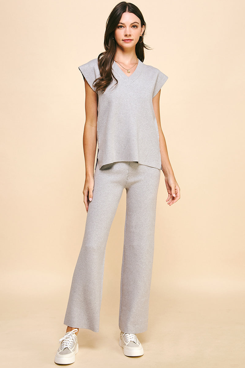 ALORA SWEATER PANTS-HEATHER GREY