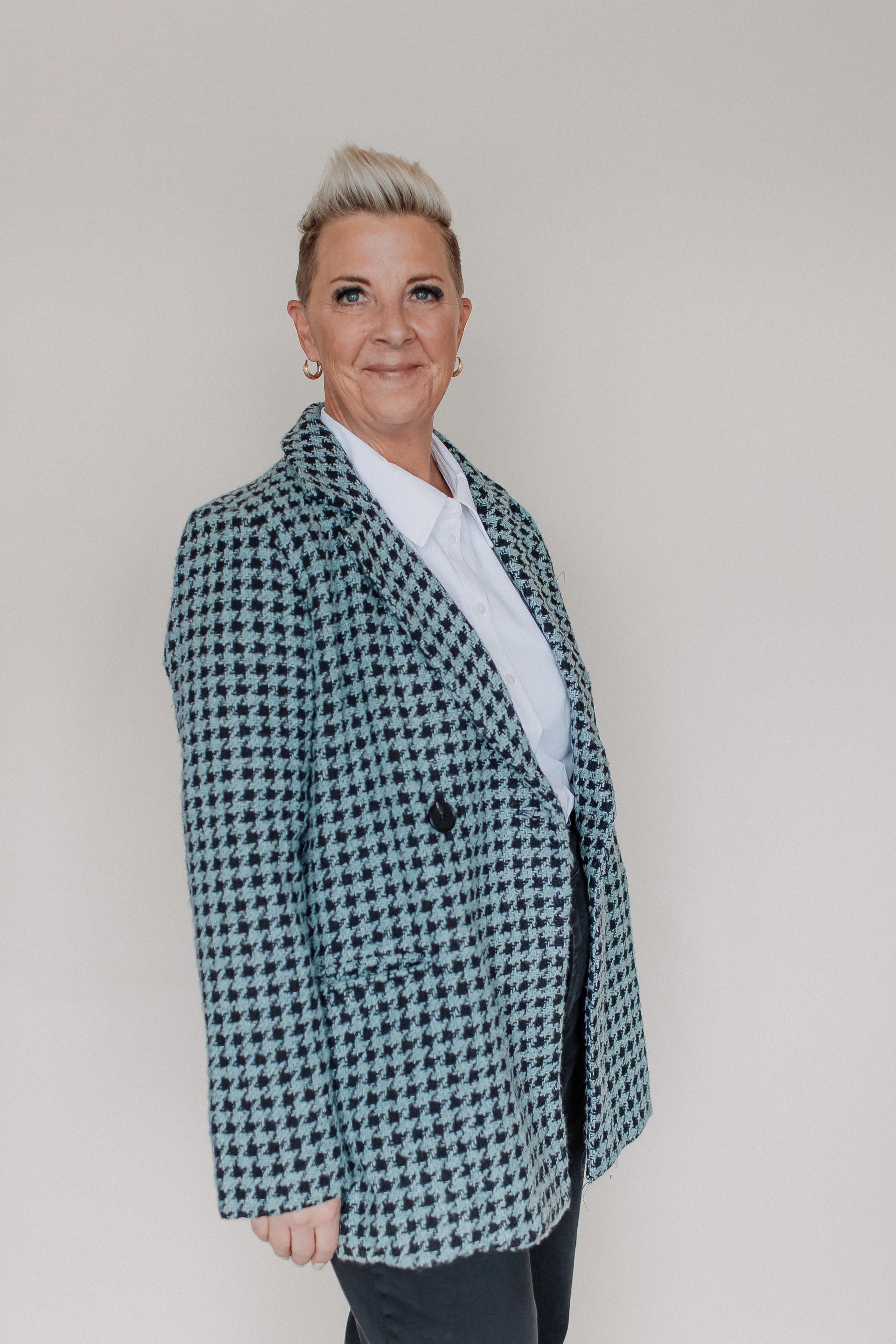 CATALINA TWEED BLAZER-TEAL