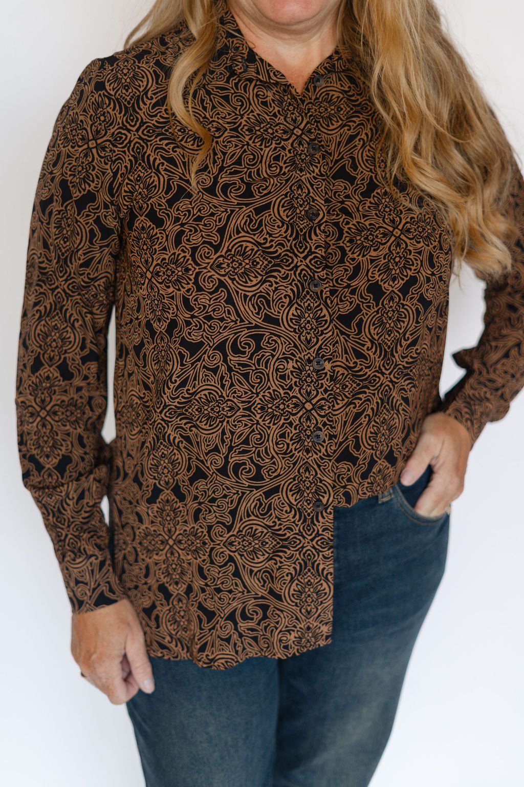 CLARA SHIRT-BLACK PAISLEY