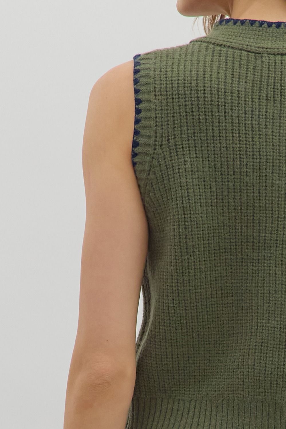 SOFIA SWEATER VEST-OLIVE