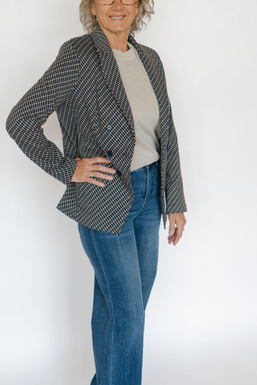 JOSEPHINE BLAZER-NAVY CHECK