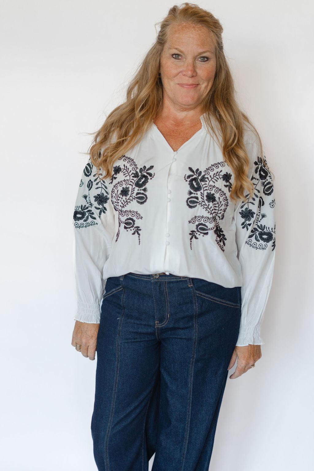 MERRIVALE BLOUSE-WHITE